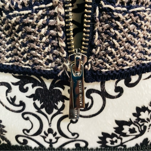 Karen Millen Woven Textured Zipper-front Jacket Sz-1 - Picture 5 of 7